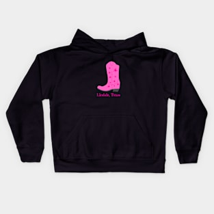 Lindale, Texas Pink Cowboy Boot Kids Hoodie